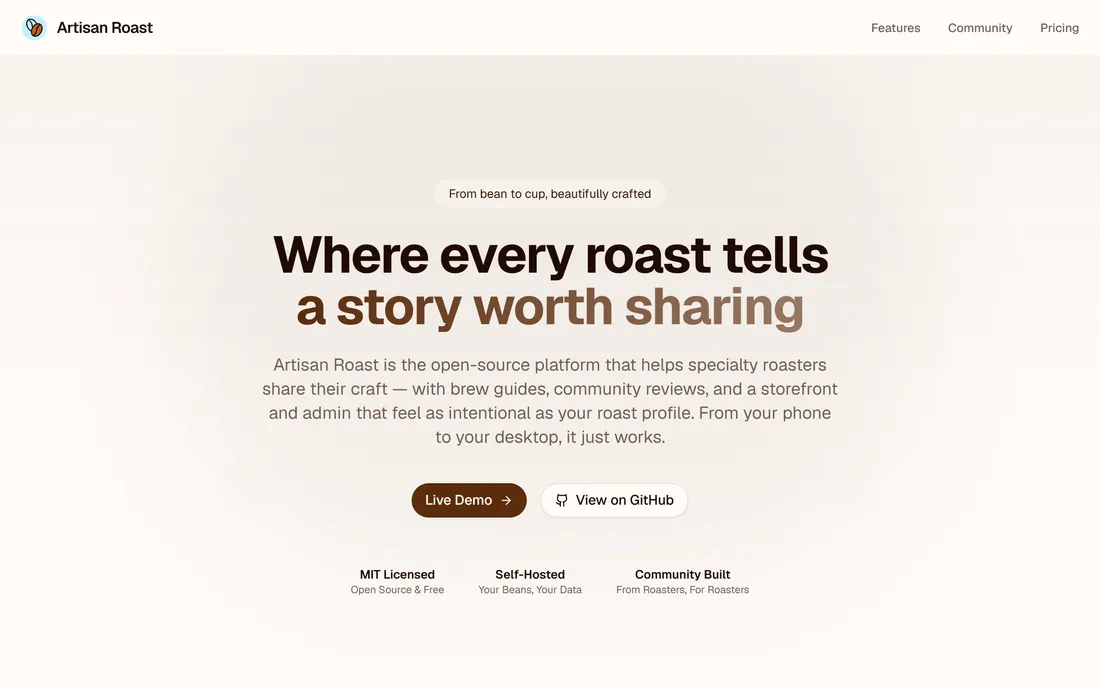 Artisan Roast SaaS Platform screenshot